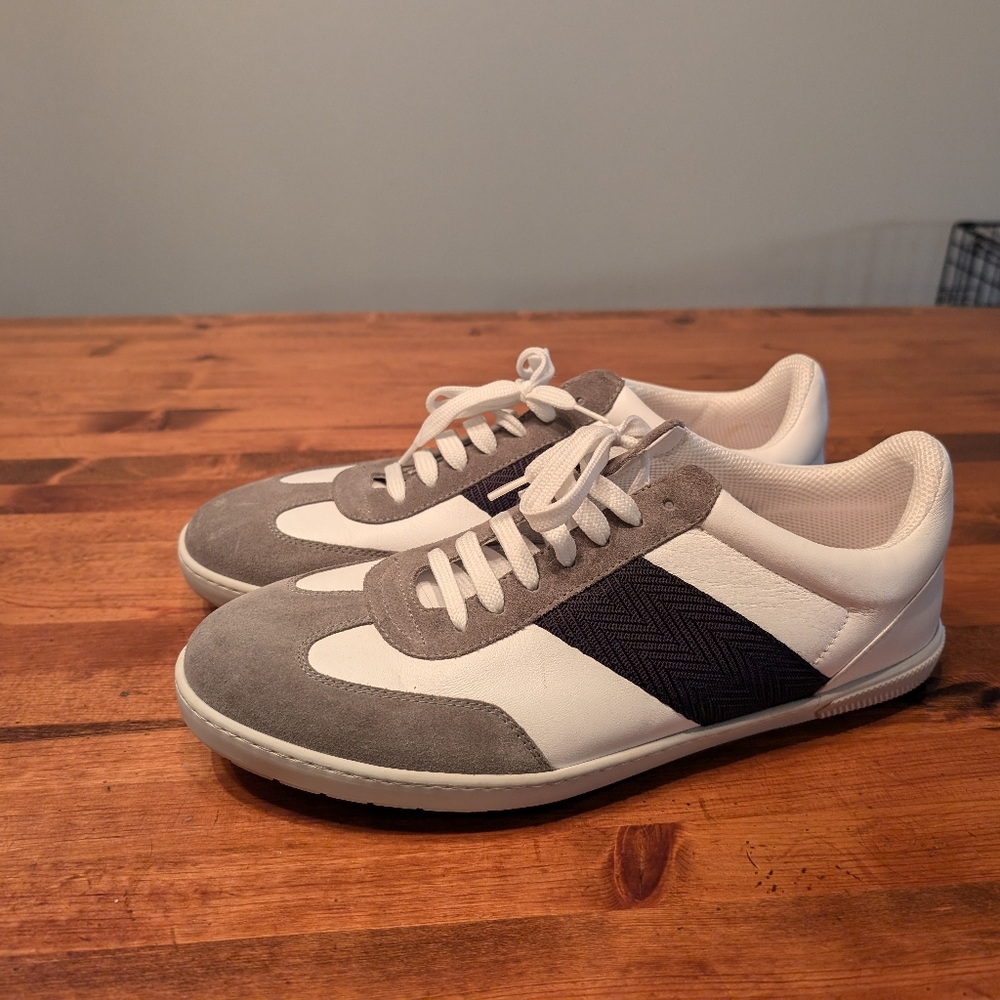 Giorgio Armani White/Blue/Grey Suede Leather Shoes, Size: U.S. Men's 9.5